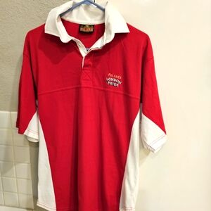Fuller's London Pride Collared 3 Button Short Sleeve Red White Jersey L New